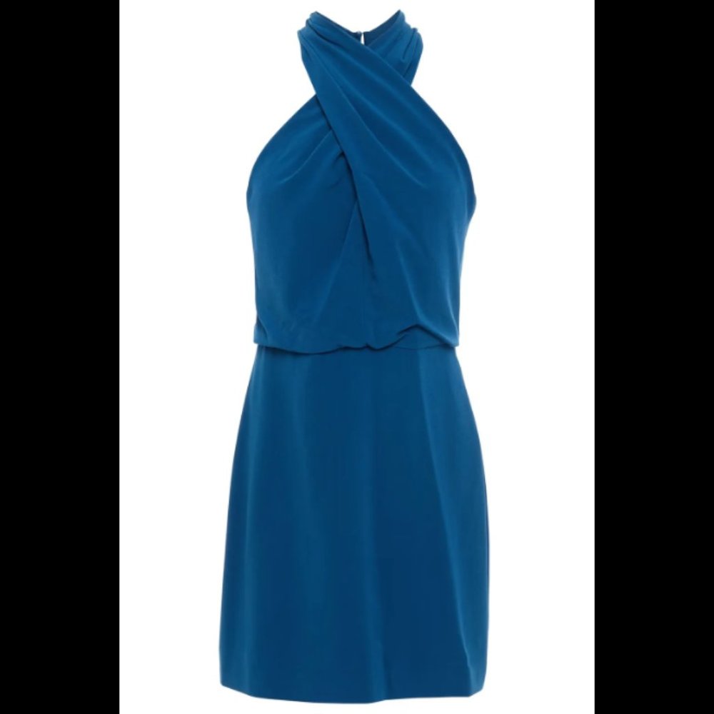 Halston Alix Crossover Crepe Mini Dress